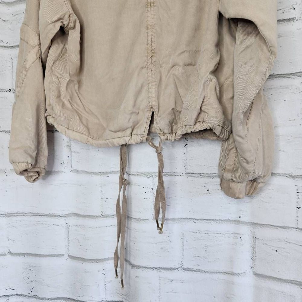 Young Fabulous & Broke Khaki Clara Drawstring Utility Jacket Bomber Full Zip M - Picture 16 of 16